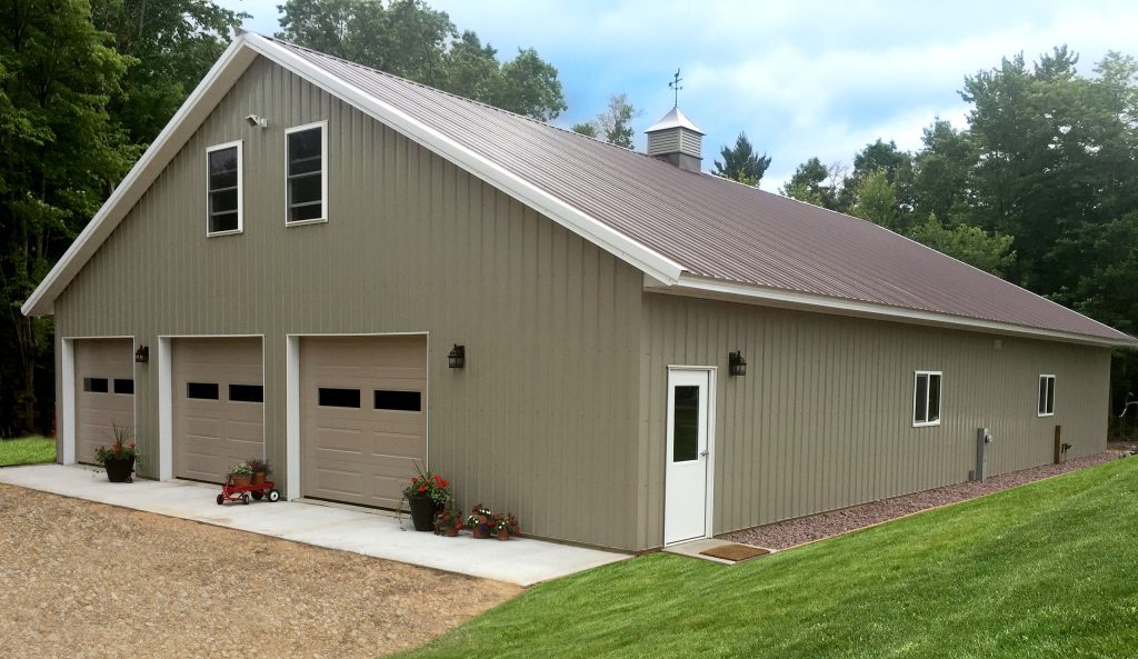 Post frame building in northern Wisconsin