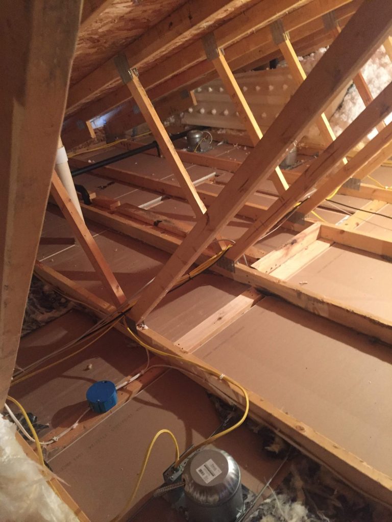 Attic trusses ready for insulation